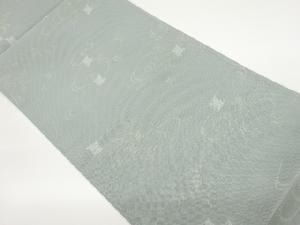 紗 流水に千鳥模様織出し袋帯